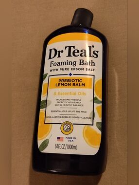 NEW!! DR TEAL'S- Prebiotic Lemon Balm Foaming Bath - 34oz